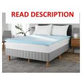 MAINSTAYS 2" BLUE SWIRL MEMORY FOAM MATTRESS TOPPE