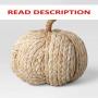 LARGE WOVEN PUMPKIN LIGHT PUMPKIN FIGURINES - THRE