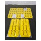 5 Yellow Pineapple Ice Cube Trays