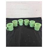Six Jadite Coffee Cups