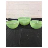 3 Jadite Mixing Bowls