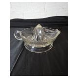 Ribbed Glass Juicer with Handle and Spout