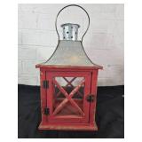 Red Wooden and Metal Lantern