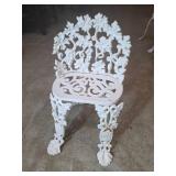 White Painted Cast Iron Chair