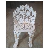 White Painted Cast Iron Decorative Chair