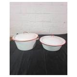 Enamel Bowls with Lids
