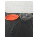 Enamel Bowls in Red and Gray