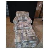 Upholstered Chair and Ottoman