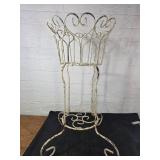 White Painted Metal Plant Stand