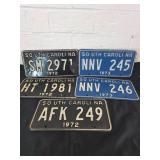 1972 and 1973 South Carolina License Plates