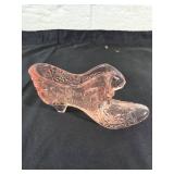 Pressed Glass Shoe with Intricate Patterns