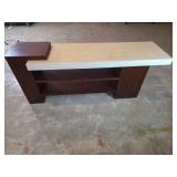 Marble Table with Wood Base