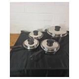 4 Townecraft Stainless Steel Pots with Lids
