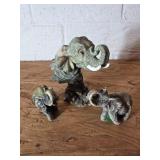 3 Ceramic Elephants
