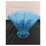 Blue Opalescent Glass Bowl