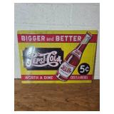 Pepsi Embossed Metal Sign