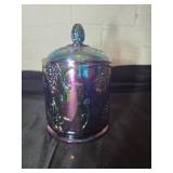 Carnival Glass Lidded Jar