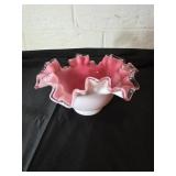 Glass Bowl with Ruffled Rim