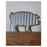 Metal and Wooden Pig