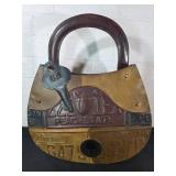 Handbag-Shaped Tin Container With License Plate De