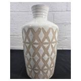 White Ceramic Vase With Textured Pattern