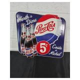 Pepsi-Cola Advertising Metal Sign