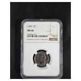 1965 US Nickel Graded MS 66 by NGC
