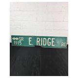 Double-Sided E. Ridge Rd Street Sign