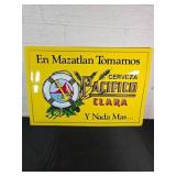 Pacific Cerveza Tin Advertising Sign