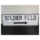 Soldier Field Porcelain Sign with Arrow