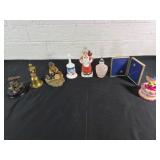 Pewter Monkey, Brass Bell, and Decorative Figurine