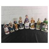 8 Ceramic Figurines of Elderly Characters