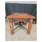 Wood and Slate Top Side Table