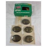 5 Red Man Belt Buckles with Packaging