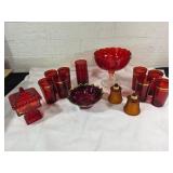 Red Glass Tableware Collection