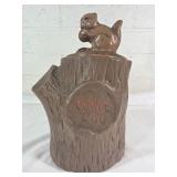 Brown Ceramic Cookie Jar with Squirrel Lid