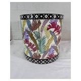 Decorative Flower Pot with Tropical Motif