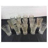 14 Pressed Glass Cups