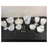 10-Piece Milk Glass Tableware Assortment
