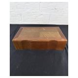 Wooden Jewelry Box with Assorted Contents