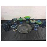 11 Pieces Carnival Glassware