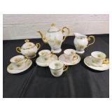 Regal Porcelain Tea Set with Gold Fern Design