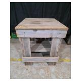 Primitive Wooden Table with Open Shelf