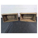 Two Wooden Brick Molds with Imprints