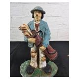 Cast Iron Figurine of Clown Golfer