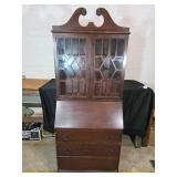 Mahogany Secretary Desk with Glass Doors