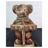 Cast Iron Bear with Welcome Sign