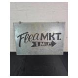 Hanging Tin Flea Market Sign