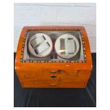 Wooden Watch Winder with Glass Top