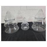 Three Glass Decorative Christmas Trees